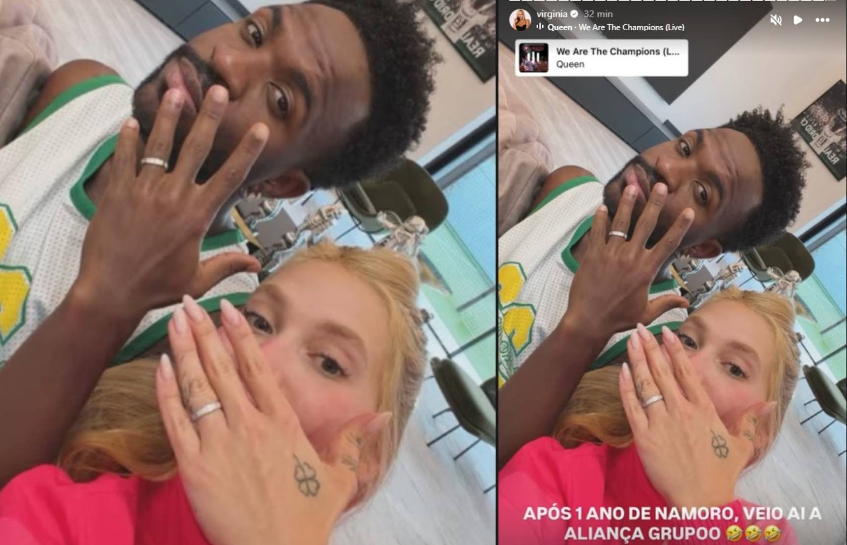 Virginia Fonseca e Vini Jr. mostram alianças após um ano de namoro: ‘Veio aí, grupo’